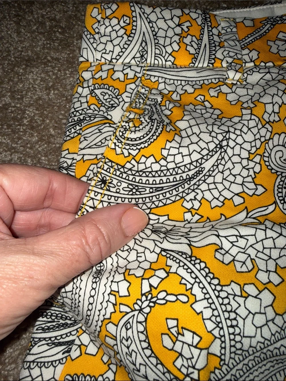 J Crew Skimmer City Fit Floral Yellow Cotton Stretch Pants Size Misses 4